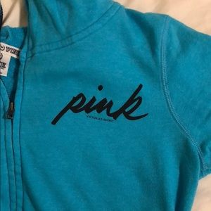 Light blue Victoria’s Secret pink zip up. Size M